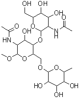 CAS#: 97242-84-7, Methyl 2-acetamido-2-deoxyhexopyranosyl-(1->4)-[6-deoxyhexopyranosyl-(1->6)]-2-acetamido-2-deoxyhexopyranoside