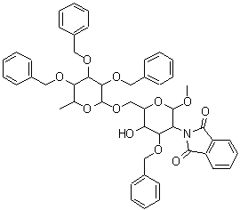 CAS#: 97242-86-9, Methyl 3-O-benzyl-2-deoxy-2-(1,3-dioxo-1,3-dihydro-2H-isoindol-2-yl)-6-O-(2,3,4-tri-O-benzyl-6-deoxyhexopyranosyl)hexopyranoside