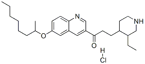 CAS 登录号：97358-59-3， 3-(3-乙基-4-哌啶基)-1-[6-[(1-甲基庚基)氧基]-3-喹啉基]丙-1-酮单盐酸盐