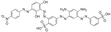 CAS#: 97404-12-1, 4-[[2,4-Diamino-5-[(3-Sulphophenyl)Azo]Phenyl]Azo]-2-[[2,6-Dihydroxy-3-[(4-Nitrophenyl)Azo]Phenyl]Azo]Benzenesulphonic Acid