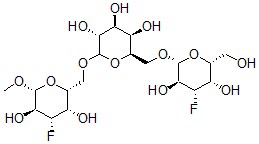 CAS 登录号：97462-02-7， 甲基 O-(3-脱氧-3-氟-吡喃半乳糖基)(1-6)-O-吡喃半乳糖基(1-6)-3-脱氧-3-氟吡喃半乳糖苷