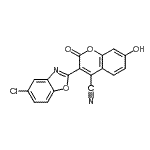 CAS#: 97477-81-1, 3-(5-Chloro-1,3-benzoxazol-2-yl)-7-hydroxy-2-oxo-2H-chromene-4-carbonitrile
