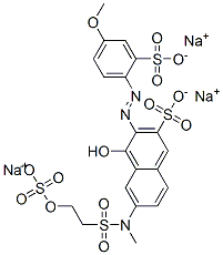 CAS 登录号：97692-54-1， 4-羟基-3-[(4-甲氧基-2-磺酸基苯基)偶氮]-6-[甲基[[2-(磺酸基氧基)乙基]磺酰基]氨基]萘-2-磺酸三钠