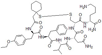 CAS 登录号：98612-56-7， O-乙基-N-((1-巯基环己基)乙酰基)-D-酪氨酰-L-苯丙氨酰-L-缬氨酰-L-天冬氨酰胺酰-L-半胱氨酰-L-赖氨酰胺环(1-5)-二硫醚