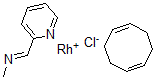 CAS#: 98716-29-1, ((1,2,5,6-Eta)-1,5-cyclooctadiene)(N-(2-pyridinylmethylene)methanamine-N,N')-Rhodium(1+) chloride