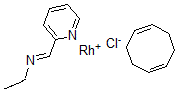 CAS#: 98716-30-4, ((1,2,5,6-Eta)-1,5-cyclooctadiene)(N-(2-pyridinylmethylene)ethanamine-N,N')-Rhodium(1+) chloride