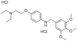 CAS 登录号：98795-95-0， N-(4-(2-(二乙基氨基)乙氧基)苯基)-3,4,5-三甲氧基苯甲胺二盐酸盐