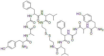 CAS 登录号:99043-48-8, 丙氨酰(2)-胱胺-二聚体-脑啡肽-亮氨酸