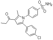 CAS 登录号：1000279-69-5, 4-[5-(4-氯苯基)-2-甲基-3-丙酰基吡咯-1-基]苯磺酰胺, A 867744