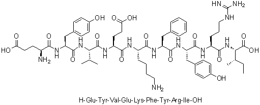 CAS # 1000283-48-6, L-alpha-Glutamyl-L-tyrosyl-L-valyl-L-alpha-glutamyl-L-lysyl-L-phenylalanyl-L-tyrosyl-L-arginyl-L-isoleucine