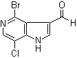 structure of CAS# 1000341-99-0, 4-溴-7-氯-1H-吡咯并[3,2-c]吡啶-3-甲醛