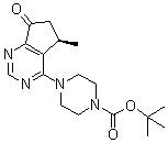 structure of CAS# 1001180-21-7, tert-Butyl (R)-4-(5-methyl-7-oxo-6,7-dihydro-5H-cyclopenta[d]pyrimidin-4-yl)piperazine-1-carboxylate