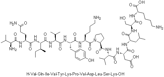 CAS # 1003007-59-7, L-Valyl-L-glutaminyl-L-isoleucyl-L-valyl-L-tyrosyl-L-lysyl-L-prolyl-L-valyl-L-alpha-aspartyl-L-leucyl-L-seryl-L-lysine