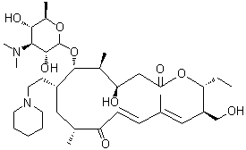 CAS # 1003024-01-8, 20-Deoxo-5-O-[3,6-dideoxy-3-(dimethylamino)-beta-D-glucopyranosyl]-20-(1-piperidinyl)tylonolide