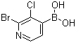 structure of CAS# 1003043-31-9, 2-溴-3-氯吡啶-4-硼酸