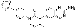 CAS 登录号：1003311-62-3, 3-(2-氨基-6-喹唑啉基)-4-甲基-1-[4-(2-恶唑基)苯基]-2(1H)-吡啶酮
