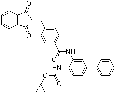 CAS 登录号：1003316-11-7, N-[3-[[4-[(1,3-二氢-1,3-二氧代-2H-异吲哚-2-基)甲基]苯甲酰基]氨基][1,1'-联苯]-4-基]氨基甲酸叔丁酯