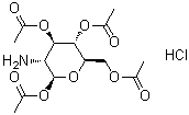 structure of CAS# 10034-20-5, 1,3,4,6-Tetra-O-acetyl-beta-D-glucosamine hydrochloride