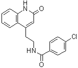 CAS # 100342-53-8, 4-Chloro-N-[2-(1,2-dihydro-2-oxo-4-quinolinyl)ethyl]benzamide, OPC 22001