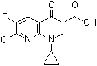 structure of CAS# 100361-18-0, 7-Chloro-1-cyclopropyl-6-fluoro-4-oxo-1,4-dihydro-1,8-naphthyridine-3-carboxylic acid