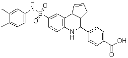 structure of CAS# 1005264-47-0, 4-{8-[(3,4-Dimethylphenyl)sulfamoyl]-3a,4,5,9b-tetrahydro-3H-cyclopenta[c]quinolin-4-yl}benzoic acid
