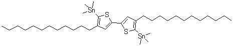 CAS # 1007347-63-8, 1,1'-(4,4'-Didodecyl[2,2'-bithiophene]-5,5'-diyl)bis[1,1,1-trimethylstannane]