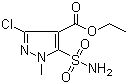 CAS # 100784-26-7, Ethyl 3-chloro-5-aminosulfonyl-1-methylpyrazole-4-carboxylate, 5-(Aminosulfonyl)-3-chloro-1-methyl-1H-pyrazole-4-carboxylic acid ethyl ester
