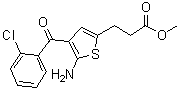 CAS # 100827-77-8, 5-Amino-4-(2-chlorobenzoyl)-2-thiophenepropanoic acid methyl ester