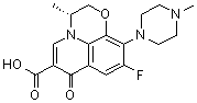 CAS # 100986-86-5, Dextrofloxacin, (+)-Ofloxacin, (R)-(+)-Ofloxacin, (R)-9-Fluoro-3-methyl-10-(4-methylpiperazin-1-yl)-7-oxo-3,7-dihydro-2H-[1,4]oxazino[2,3,4-ij]quinoline-6-carboxylic acid, (R)-Ofloxacin, D-Ofloxacin, DR 3354, Dextrofloxacin, R-Ofloxacin, d-Levofloxacin