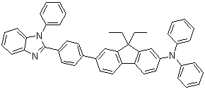 CAS # 1010821-26-7, 9,9-Diethyl-N,N-diphenyl-7-[4-(1-phenyl-1H-benzimidazol-2-yl)phenyl]-9H-fluoren-2-amine