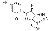 CAS 登录号：1011529-10-4, 4-氨基-1-(4-C-叠氮基-2-脱氧-2-氟-beta-D-呋喃阿拉伯糖基)-2(1H)-嘧啶酮