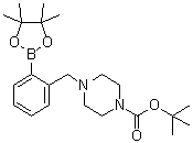 structure of CAS# 1012785-48-6, 4-[[2-(4,4,5,5-四甲基-1,3,2-二氧杂环戊硼烷-2-基)苯基]甲基]-1-哌嗪羧酸叔丁酯