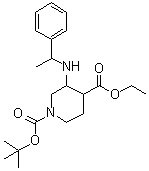 structure of CAS# 1016259-54-3, 1-(叔丁氧羰基)-3-(1-苯基乙基氨基)哌啶-4-羧酸乙酯
