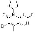 structure of CAS# 1016636-76-2, 6-溴-2-氯-8-环戊基-5-甲基吡啶并[2,3-d]嘧啶-7(8H)-酮