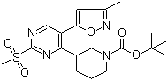 CAS # 1017793-03-1, 3-[5-(3-Methyl-5-isoxazolyl)-2-(methylsulfonyl)-4-pyrimidinyl]-1-piperidinecarboxylic acid 1,1-dimethylethyl ester