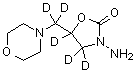 structure of CAS# 1017793-94-0, 4,4,5-三氘代-3-氨基-5-(4-吗啉基双氘甲基)-2-恶唑烷酮