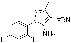 structure of CAS# 1020057-92-4, 5-氨基-1-(2,4-二氟苯基)-3-甲基-1H-吡唑-4-甲腈