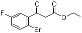 structure of CAS# 1020058-49-4, 2-溴-5-氟-beta-氧代苯丙酸乙酯