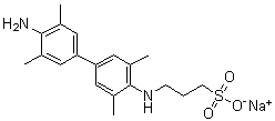 structure of CAS# 102062-46-4, 3-[(4'-氨基-3,3',5,5'-四甲基[1,1'-联苯]-4-基)氨基]-1-丙烷磺酸单钠盐