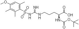 CAS # 102185-38-6, N-Boc-N'-(4-methoxy-2,3,6-trimethylbenzenesulfonyl)-L-arginine, Boc-Arg(Mtr)-OH