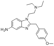 CAS # 102454-14-8, 1-(2-diethylamino-ethyl)-2-(4-methoxy-benzyl)-1H-benzoimidazol-5-ylamine