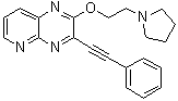 structure of CAS# 1025015-40-0, 3-(Phenylethynyl)-2-(2-(pyrrolidin-1-yl)ethoxy)pyrido[3,2-b]pyrazine