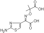 structure of CAS# 102507-85-7, (Z)-2-(2-氨基噻唑-4-基)-2-(1-羧基-1-甲基)乙氧亚氨基乙酸