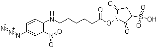 structure of CAS# 102568-43-4, 6-[(4-叠氮-2-硝基苯基)氨基]己酸磺酸基琥珀酰亚胺酯