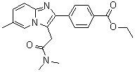 CAS # 1026465-13-3, 4-[3-[2-(Dimethylamino)-2-oxoethyl]-6-methylimidazo[1,2-a]pyridin-2-yl]benzoic acid ethyl ester