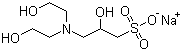 structure of CAS# 102783-62-0, 3-[N,N-Bis(hydroxyethyl)amino]-2-hydroxypropanesulphonic acid sodium salt