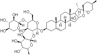 CAS # 1029017-75-1, 17-Hydroxy sprengerinin C, Pennogenin 3-O-alpha-L-rhamnopyranosyl-(1-2)-beta-D-xylopyranosyl-(1-4)-beta-D-glucopyranoside
