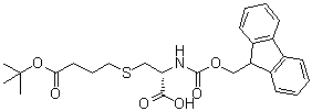 structure of CAS# 102971-73-3, (R)-4-[[2-Carboxy-2-[[(9H-fluoren-9-ylmethoxy)carbonyl]amino]ethyl]thio]butanoic acid 1-(1,1-dimethylethyl) ester