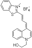 CAS 登录号：1029939-19-2, 2-[3-[1-(2-羟乙基)-4(1H)-喹啉亚基]-1-丙烯-1-基]-3-甲基苯并噻唑鎓四氟硼酸盐