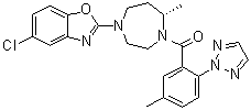 CAS 登录号：1030377-80-0, 5-氯-2-[(5S)-5-甲基-4-[5-甲基-2-(2H-1,2,3-三唑-2-基)苯甲酰基]-1,4-二氮杂环庚烷-1-基]-1,3-苯并恶唑